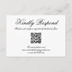Elegante Calligrafy Formal QR Code Hochzeit RSVP Karte