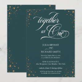 Elegante Calligrafy Gold Confetti Minimalistisch I Einladung