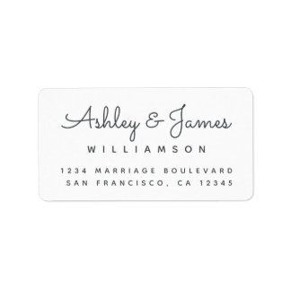 Elegante Calligrafy Names Off-Black Rücksendeadres Adressaufkleber