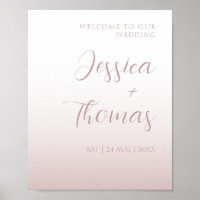 Elegante Calligrafy Rose Gold Gradient Wedding