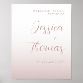 Elegante Calligrafy Rose Gold Gradient Wedding Poster