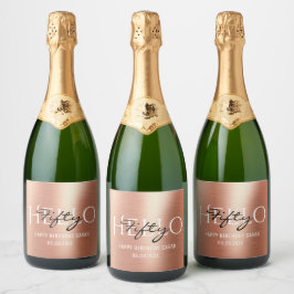 Elegante Calligrafy Rose Gold Hello 50 Birthday