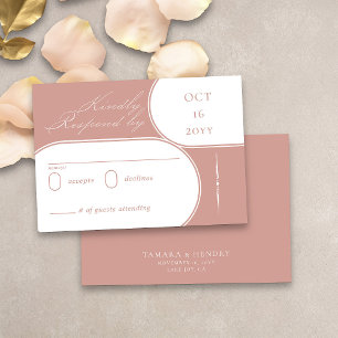 Elegante Calligrafy Rose Gold Wedding RSVP Karte