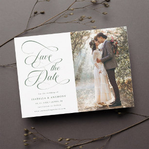 Elegante Calligrafy Sage Green Wedding Rette The Save The Date