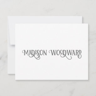 Elegante Calligrafy Script Note Card Mitteilungskarte