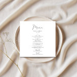 Elegante Calligrafy Square Wedding Menükarte<br><div class="desc">Elegantes Calligraphy Square Wedding Menu</div>