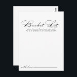 Elegante Calligrafy Wedding Bucket List Cards Postkarte<br><div class="desc">Diese eleganten kalligraphischen Eimerkarten sind die perfekte Wahl für einen rustikalen Hochzeitsempfang oder Brautparty. Das schlichte und stilvolle Design zeichnet sich durch klassische und extravagante Schrift-Typografie in Schwarz und Weiß aus. Ändern Sie den Wortlaut in Anzug jedes Lebensereignisses. Das Schild der Schaufelliste wird separat verkauft.</div>