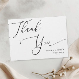 Elegante Calligrafy Wedding Danke Card