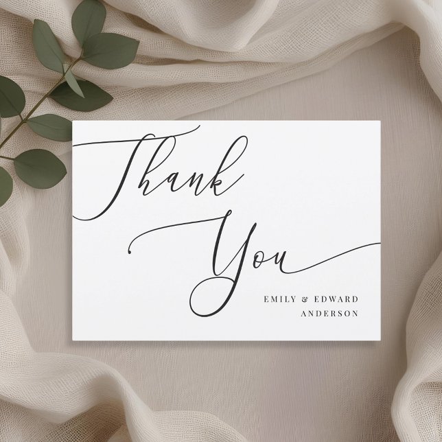 Elegante Calligrafy Wedding Danke Card (Von Creator hochgeladen)
