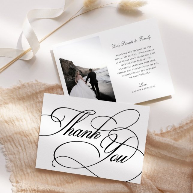 Elegante Calligrafy Wedding Danke Card (Von Creator hochgeladen)