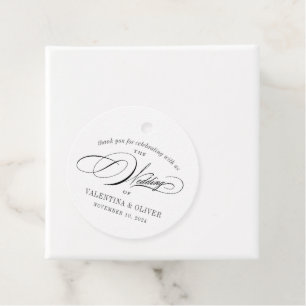 Elegante Calligrafy Wedding Geschenkanhänger