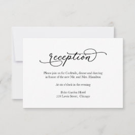 Elegante Calligrafy Wedding Reception Card RSVP Karte