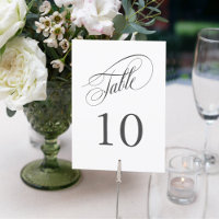 Elegante Calligrafy Wedding Tischnummern