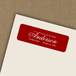 Elegante Calligraphic Script Red-Rücksendeadresse