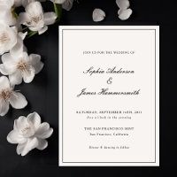Elegante Calligraphie Cream Black Frame Wedding