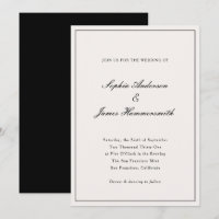 Elegante Calligraphie Cream White Black Wedding