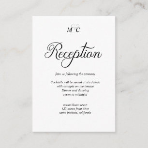 Elegante Calligraphie ⎢ Empfang Einschließkarte Begleitkarte