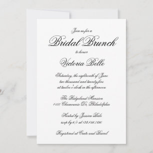 Elegante Calligraphie Formal Bridal Brunch Einladung