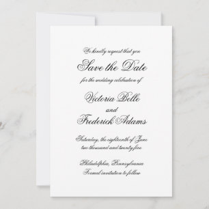 Elegante Calligraphie Formal Wedding Save The Date