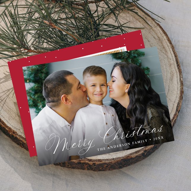 Elegante Calligraphie Frohe Weihnachten Rot 2 Foto (Von Creator hochgeladen)