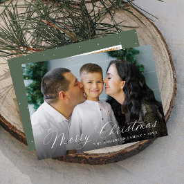 Elegante Calligraphie Frohe Weihnachtszeit 2 Foto Feiertagskarte