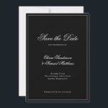 Elegante Calligraphie Klassische Schwarze Grenzhoc Save The Date<br><div class="desc">Die Einführung unserer eleganten Kalligrafie Wedding Save the Date: ein klassisches, schwarz-weißes Design, das zeitlosen Charme ausstrahlt. Mit einer aufwändigen Kalligraphie und einem personalisierten Monogramm auf der Rückseite, erfasst dies Save the Date das Wesen von Romantik und Raffinesse. Einfach und doch faszinierend, Set es den perfekten Ton für Ihren unvergesslichen...</div>
