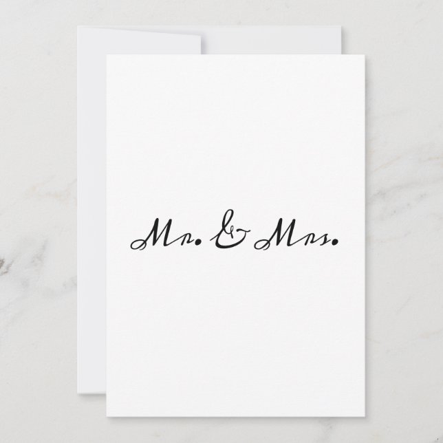 Elegante Calligraphie Mr.& Mrs. Wedding Einladung (Vorderseite)