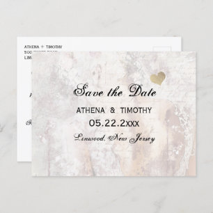 Elegante Calligraphie Save the Date Regency Postca Ankündigungspostkarte