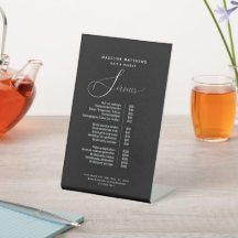 Elegante Calligraphie Schwarz-weiß Salon Preislist