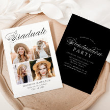 Elegante Calligraphy 4 Foto Graduation Party