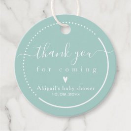 Elegante Calligraphy Aquamarin Baby Shower Vielen  Geschenkanhänger