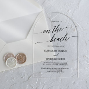 Elegante Calligraphy Arch Modern Boho Beach Weddin Acryleinladungen