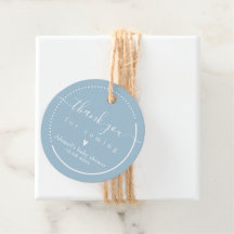 Elegante Calligraphy Blue Baby Shower 'Danke'