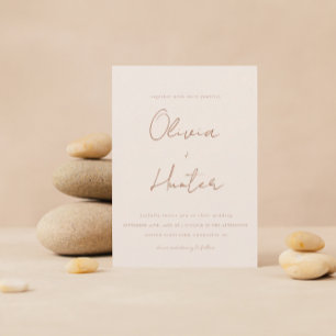 Elegante Calligraphy Boho Terracotta Wedding Einladung