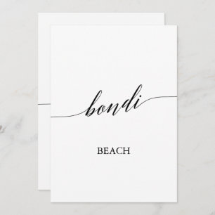 Elegante Calligraphy Bondi Beach Tischnummer