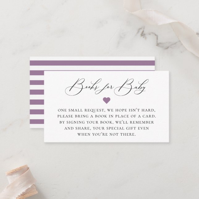 Elegante Calligraphy Book Request Enclosure Card Platzkarte (Vorderseite/Rückseite Beispiel)