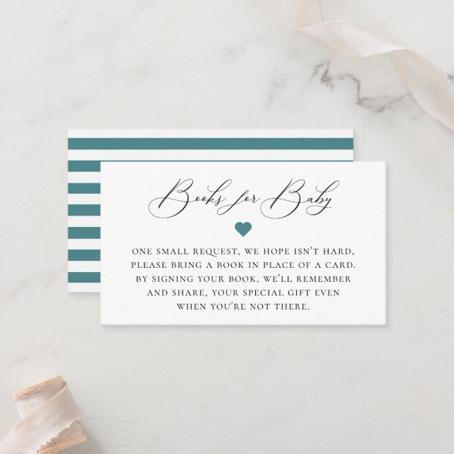 Elegante Calligraphy Book Request Enclosure Card Platzkarte (Vorderseite/Rückseite Beispiel)