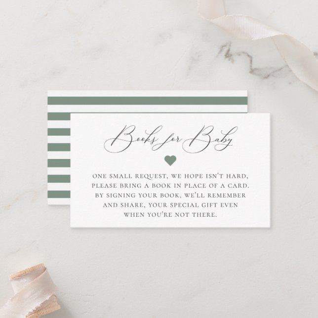 Elegante Calligraphy Book Request Enclosure Card Platzkarte (Vorderseite/Rückseite Beispiel)