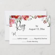 Elegante Calligraphy Burgundy Red Fall Blume
