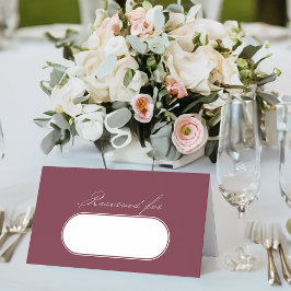 Elegante Calligraphy Burgundy Wedding vorbehalten Platzkarte