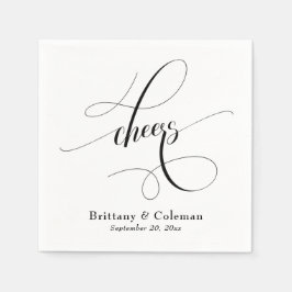 Elegante Calligraphy Cheers Festive Wedding Serviette