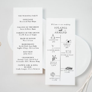 Elegante Calligraphy Classic Timeline Wedding Programm
