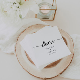 Elegante Calligraphy Classic Wedding Cheers Napkin Serviette