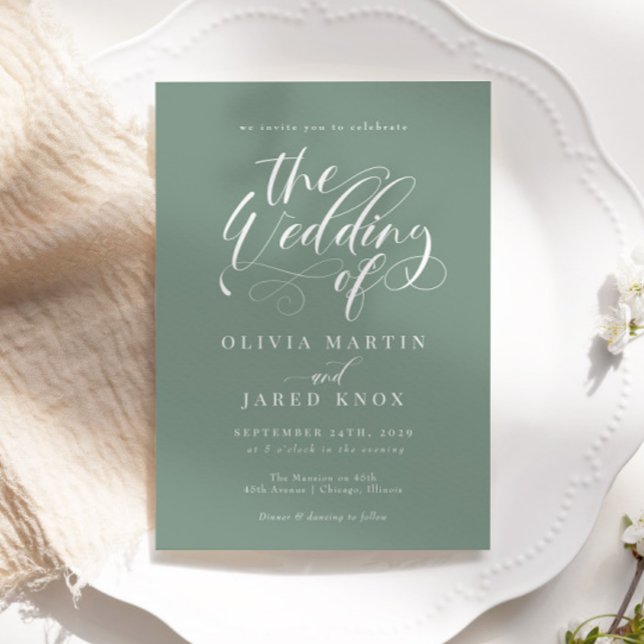 Elegante Calligraphy Classic Wedding Einladung (Von Creator hochgeladen)