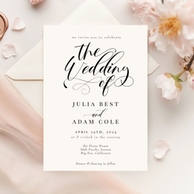 Elegante Calligraphy Classic Wedding Einladung (Von Creator hochgeladen)