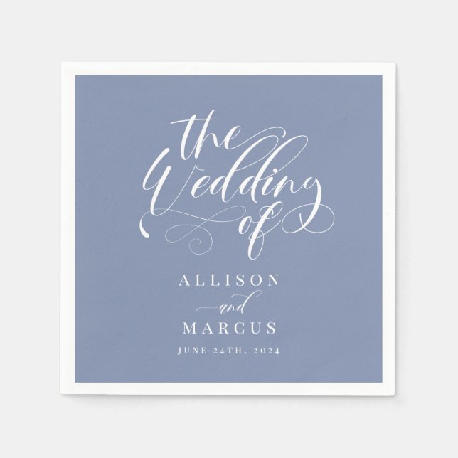 Elegante Calligraphy Classic Wedding Napkins Serviette (Vorderseite)