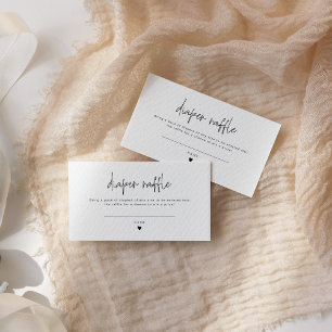Elegante Calligraphy Diaper Raffle Card Baby Showe Begleitkarte