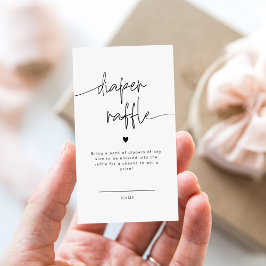Elegante Calligraphy Diaper Raffle Card Baby Showe Begleitkarte