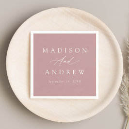 Elegante Calligraphy Dusty Rose Wedding Serviette