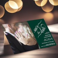Elegante Calligraphy Emerald 2 Pane Foto Wedding